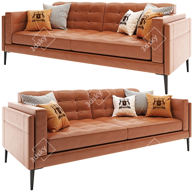 Contemporary Leather Sofa 3D model image 2