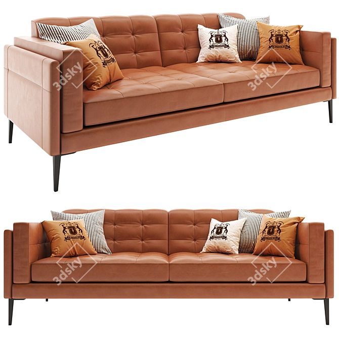 Contemporary Leather Sofa 3D model image 3