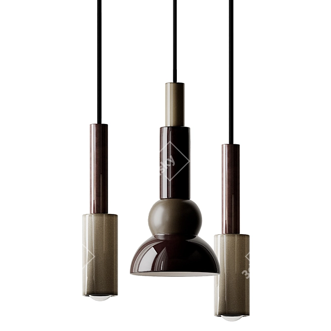 Sleek Serax Porcelain Pendant Lights 3D model image 4