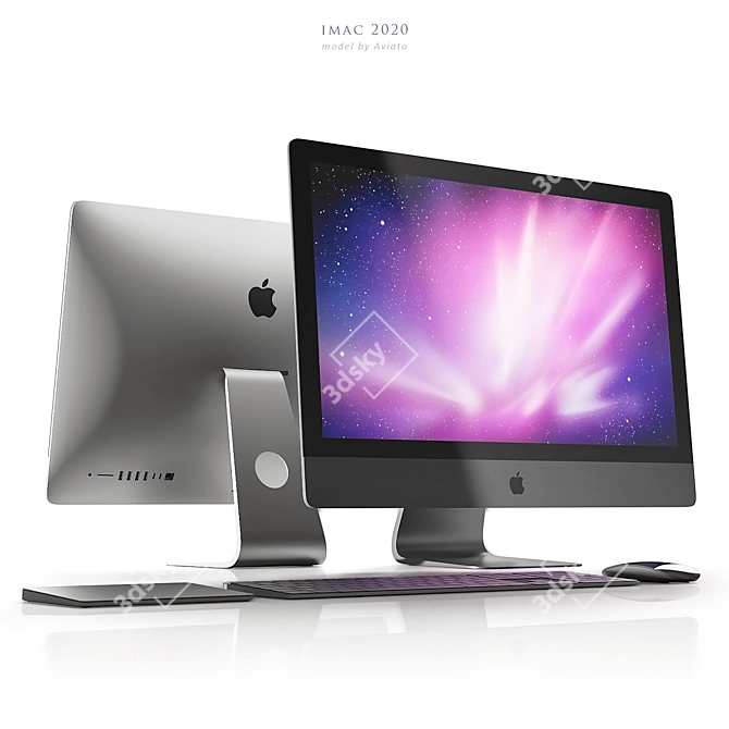 Apple iMac 2020: Versatile Screen Positioning Controller 3D model image 1