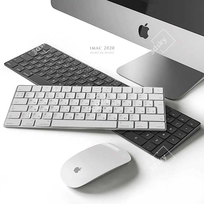 Apple iMac 2020: Versatile Screen Positioning Controller 3D model image 5