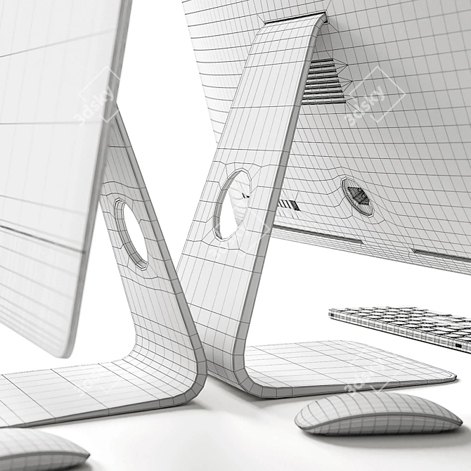 Apple iMac 2020: Versatile Screen Positioning Controller 3D model image 6