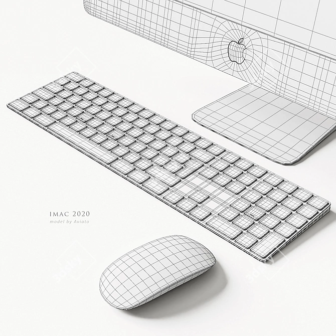 Apple iMac 2020: Versatile Screen Positioning Controller 3D model image 7