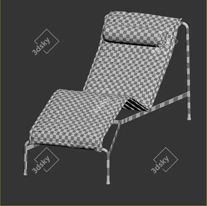 Sleek Hay Palissade Chaise Lounge 3D model image 4