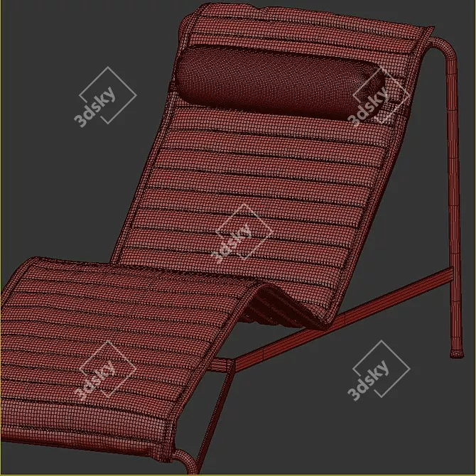 Sleek Hay Palissade Chaise Lounge 3D model image 5