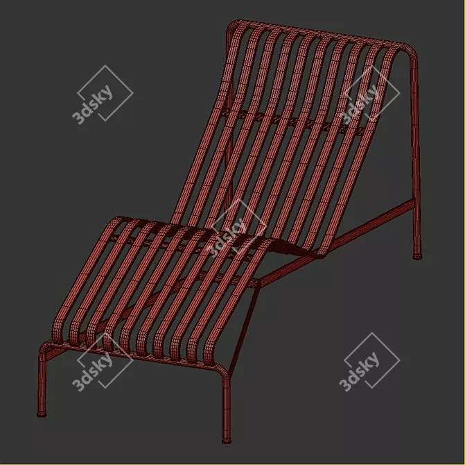 Sleek Hay Palissade Chaise Lounge 3D model image 6