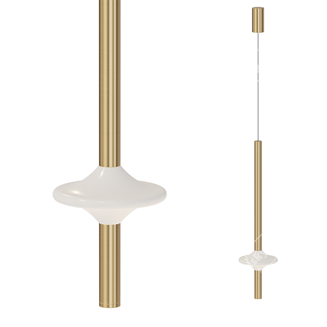 Modern Elliptical LED Pendant Lamp 3D model image 1