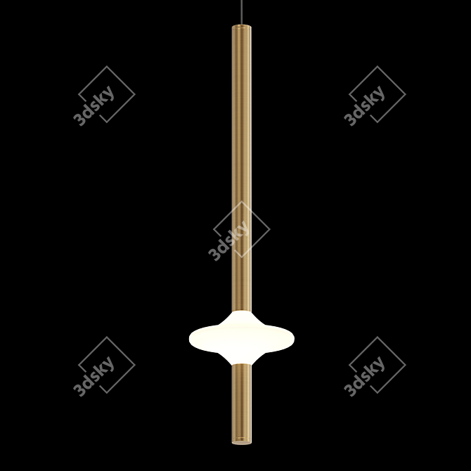 Modern Elliptical LED Pendant Lamp 3D model image 2