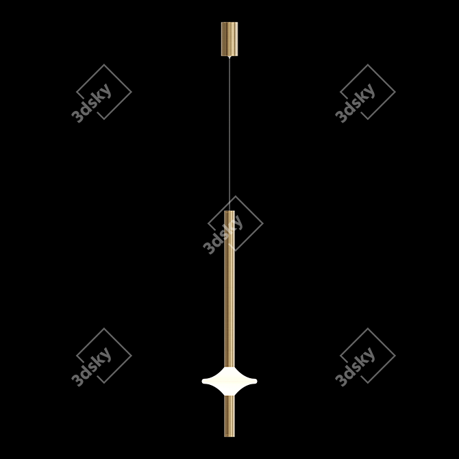 Modern Elliptical LED Pendant Lamp 3D model image 4