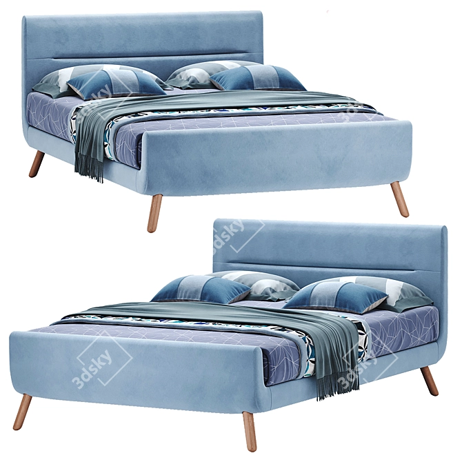 Borneo Bed: Spacious, Stylish, and Versatile 3D model image 6