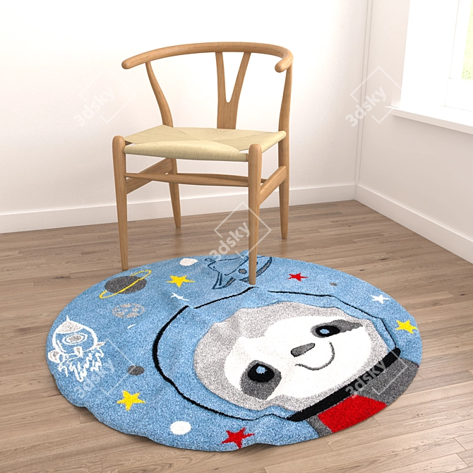 Round Rug Set: 6 Variations 3D model image 2