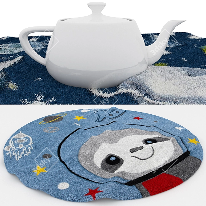 Round Rug Set: 6 Variations 3D model image 4