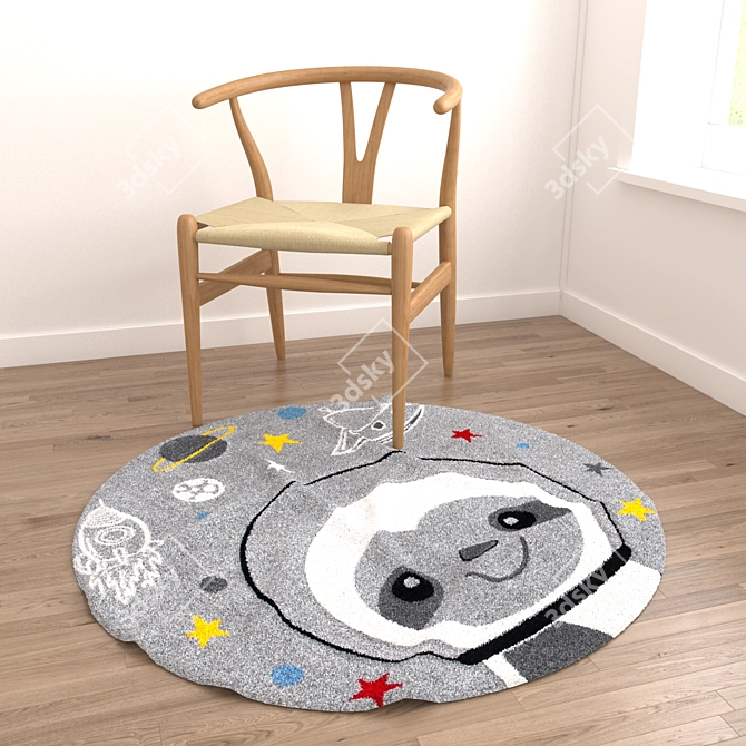 Round Rug Set: 6 Variations 3D model image 6
