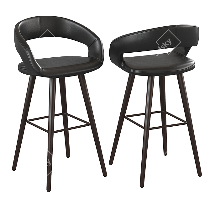 Brynn 29" Barstool: Modern and Stylish 3D model image 1