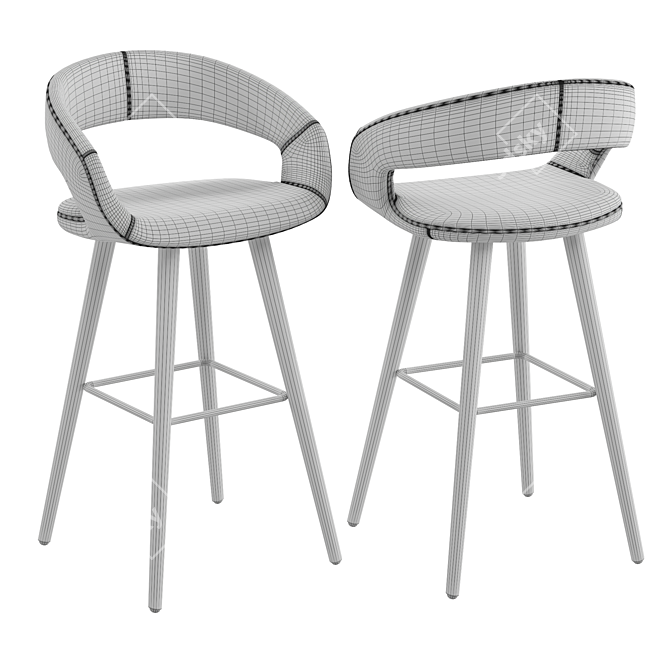 Brynn 29" Barstool: Modern and Stylish 3D model image 4