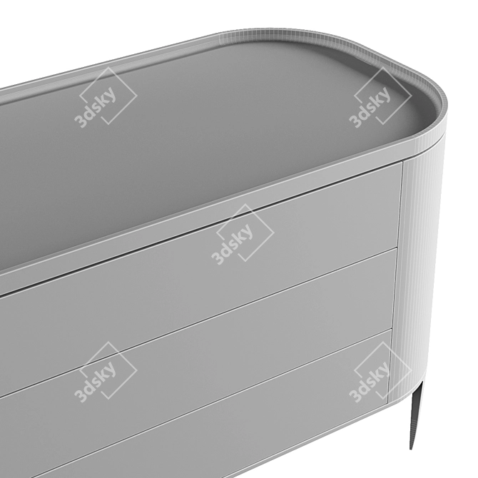 Modern Black Elm Chest of Drawers 3D model image 5