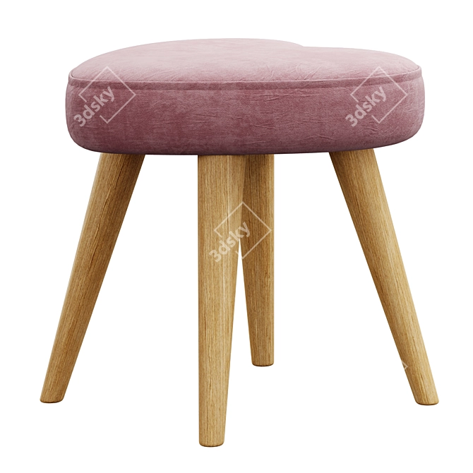 Heart Shape Cushion Stool: Elegant and Comfortable 3D model image 2