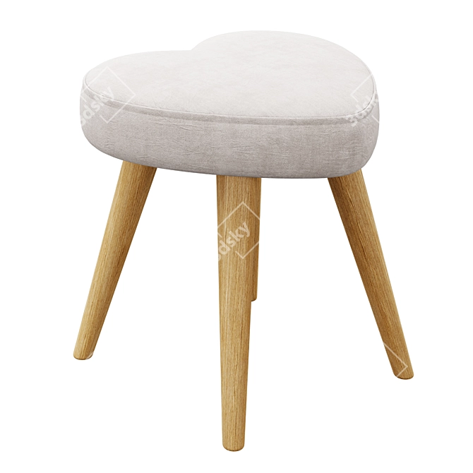 Heart Shape Cushion Stool: Elegant and Comfortable 3D model image 3