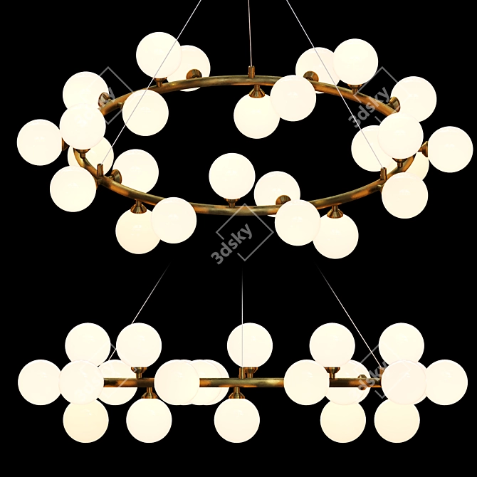Glass Shell Skygarden Pendant - Modern Style 3D model image 1