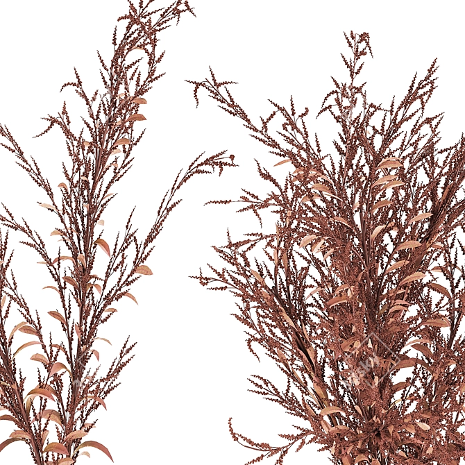 Golden Dried Bouquet in Vase 3D model image 5