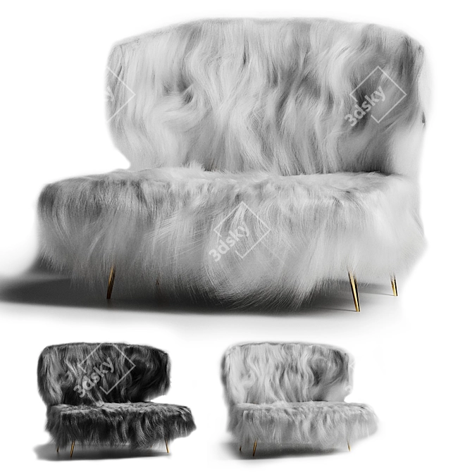 Luxury Midcentury Woolly Bella 3D model image 3