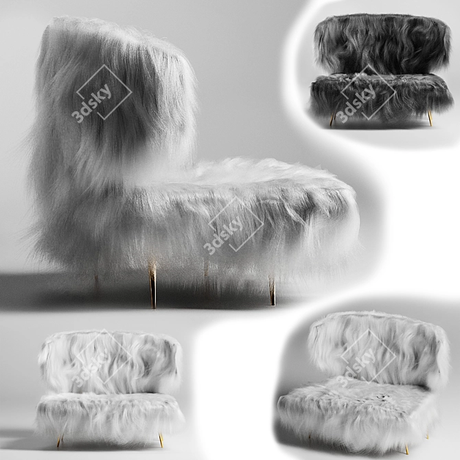 Luxury Midcentury Woolly Bella 3D model image 4