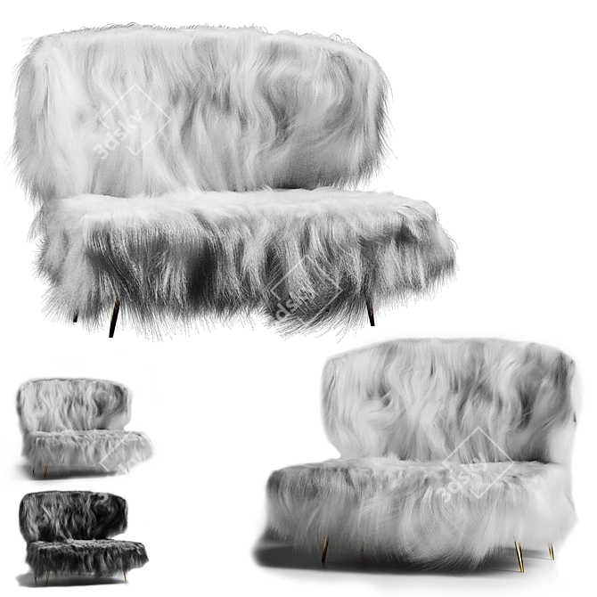 Luxury Midcentury Woolly Bella 3D model image 6