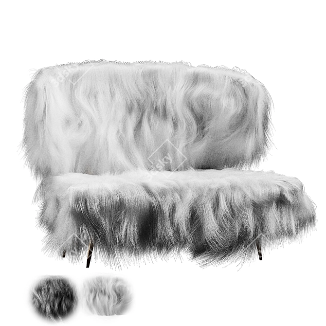 Luxury Midcentury Woolly Bella 3D model image 7