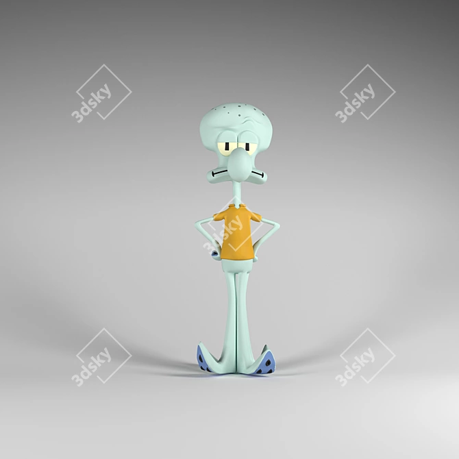 Squidward 3D Model: Corona Render 3D model image 1