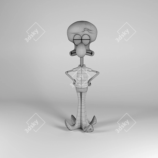 Squidward 3D Model: Corona Render 3D model image 4