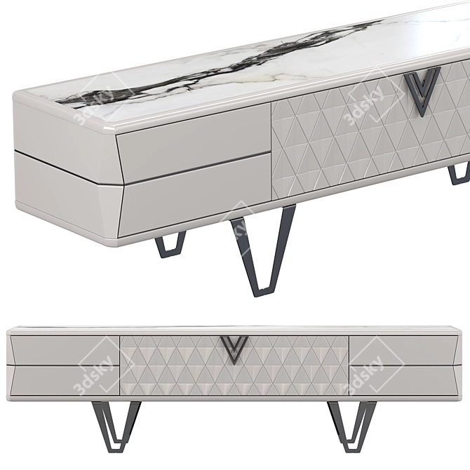 Modern Console Velar: MDF & Marble 3D model image 2