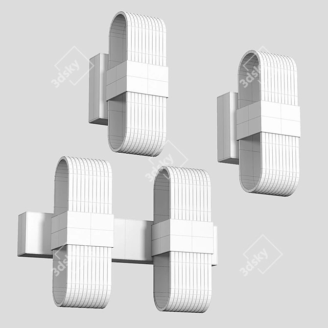 Sleek Wall Chandelier 3D model image 2