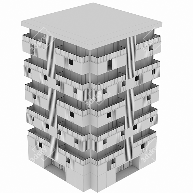 Parametric Design Residential Building 3D model image 5