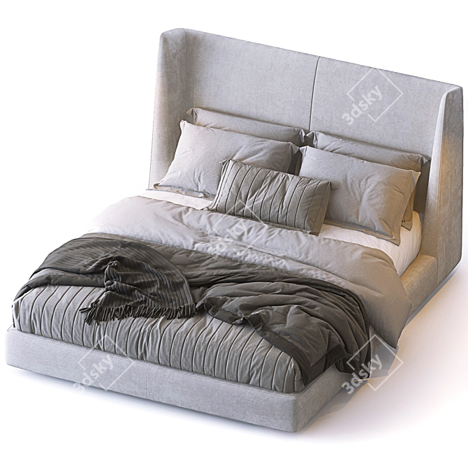 Modern Midnight Dream: Flexform Bed 3D model image 5