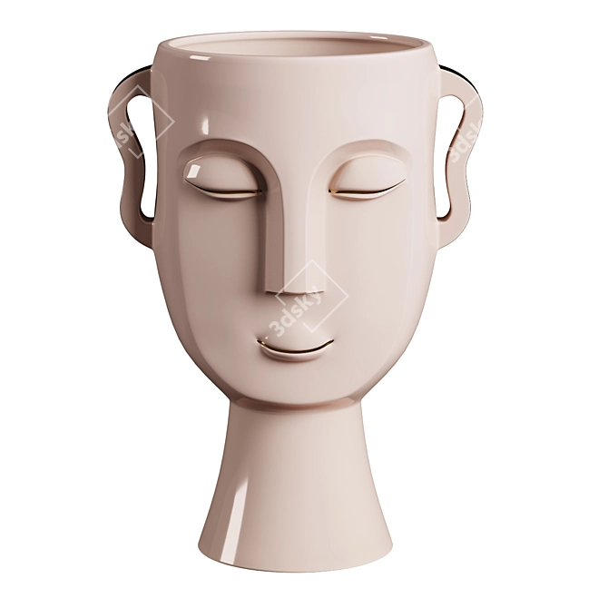 Elegant Face Vases - Set of 2 3D model image 2