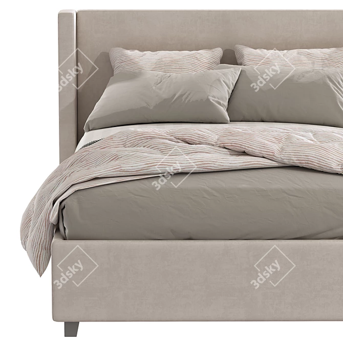 Elliot Shelter Upholstered Bed 3D model image 6