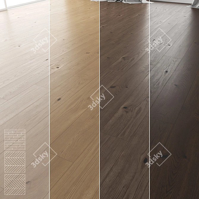 Title: Wood Floor Set: 16 Designs 3D model image 1