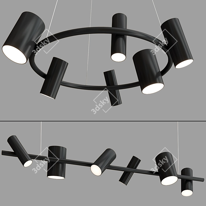 Glamorous Can Can Pendant: Modern Swivel Metal Lamp 3D model image 4