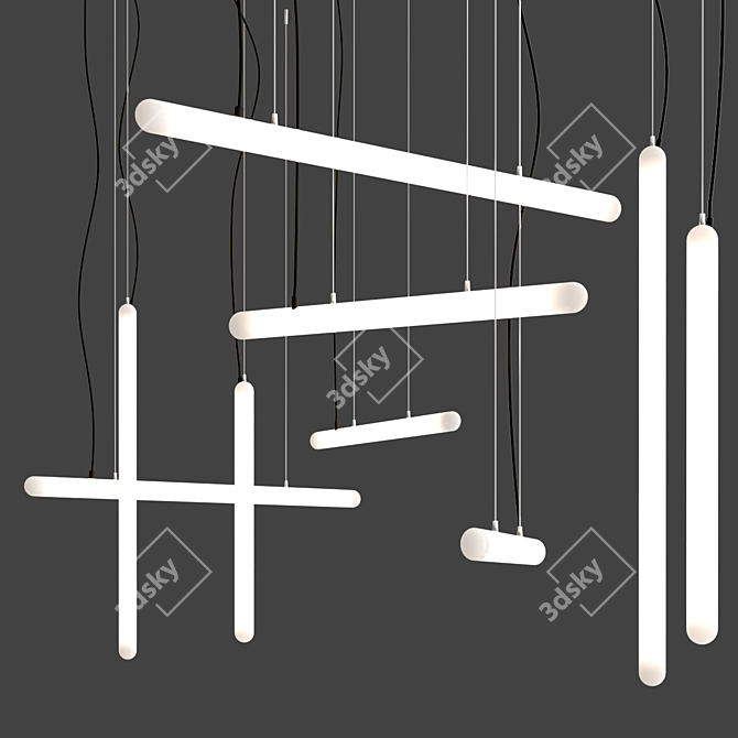Sleek LED Pendant Light 3D model image 1