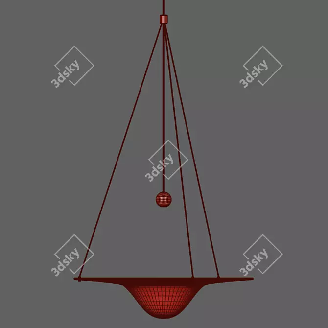 Elegant Timepiece Glass Chandelier 3D model image 2
