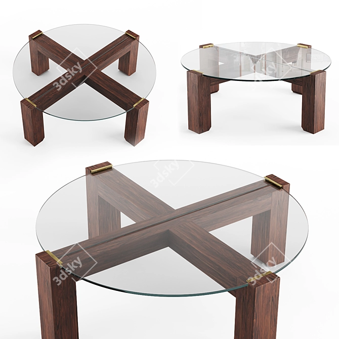 Contemporary Glass Coffee Table 3D model image 3