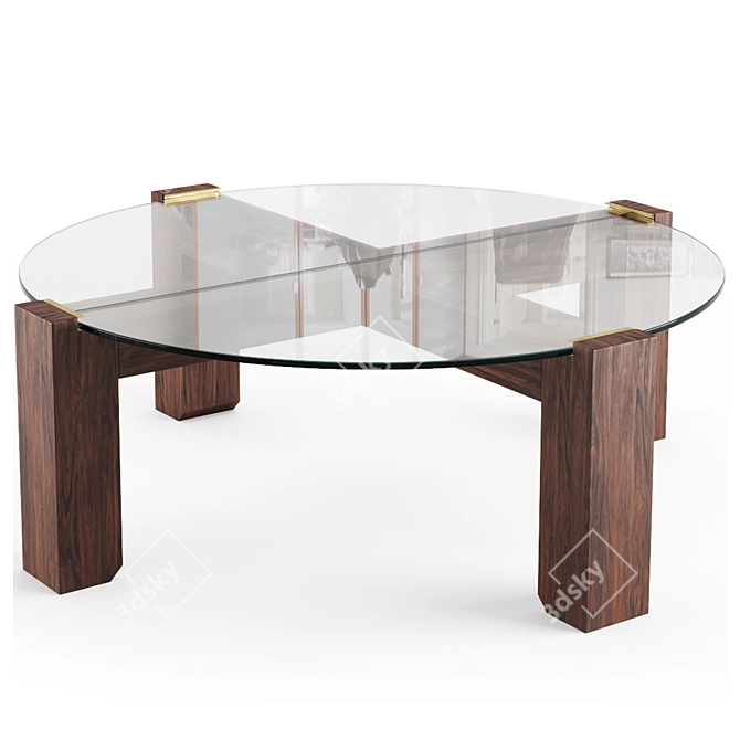 Contemporary Glass Coffee Table 3D model image 4