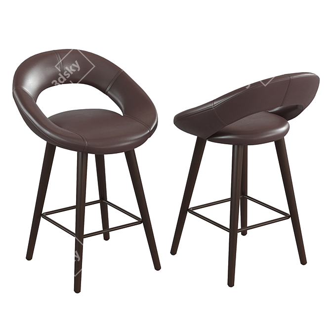 Modern Kelsey Barstool: 24" Height 3D model image 3