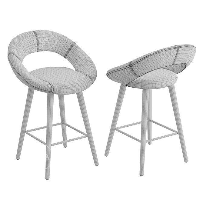 Modern Kelsey Barstool: 24" Height 3D model image 4