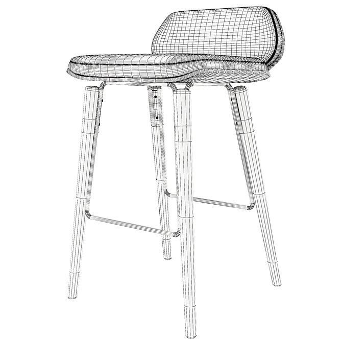 Elegant Praddy Broadway Bar Stool 3D model image 15