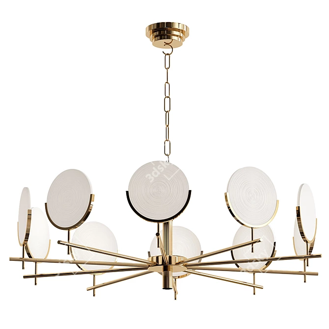 Mersi 10 White Glass Chandelier 3D model image 1