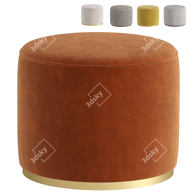 Modern Tape Pouf 3D model image 1