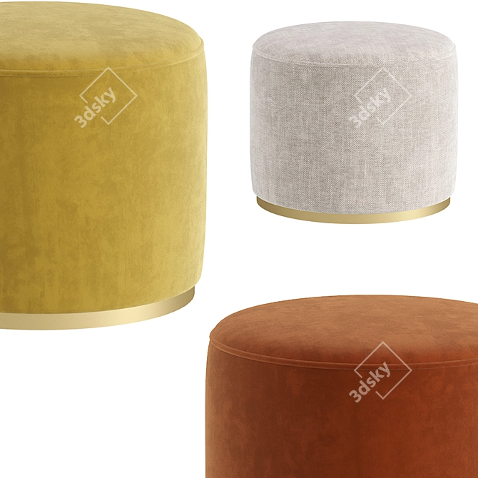 Modern Tape Pouf 3D model image 6