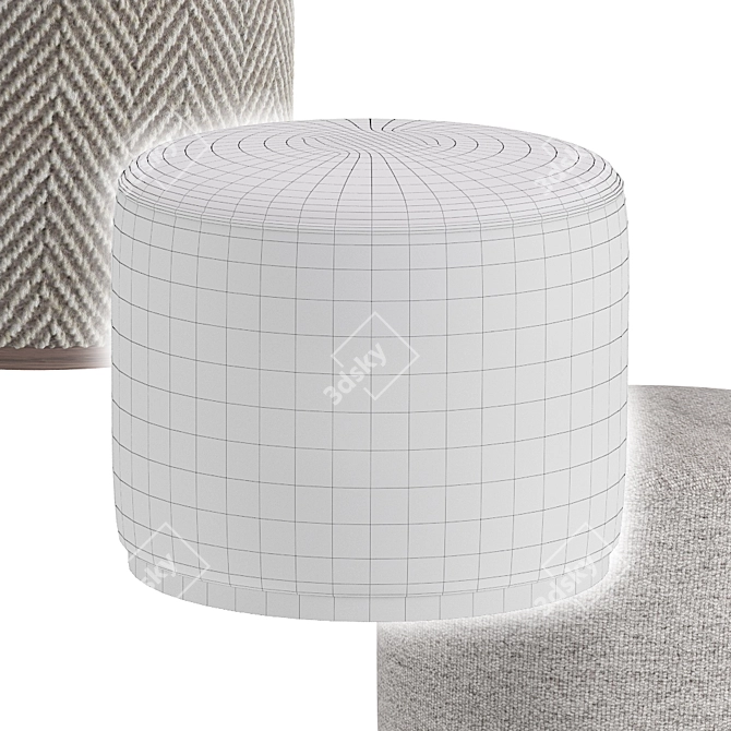 Modern Tape Pouf 3D model image 7