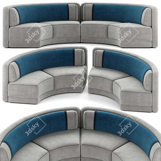 Sleek MD Round Sofa, Modern Design 3D model image 1